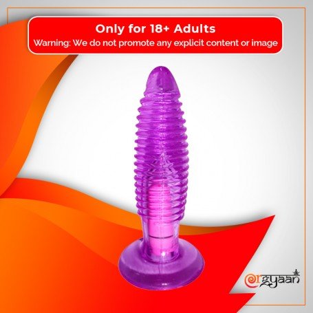Purple Jelly Anal Vibrating Butt Plug With Suction Cup AD-024