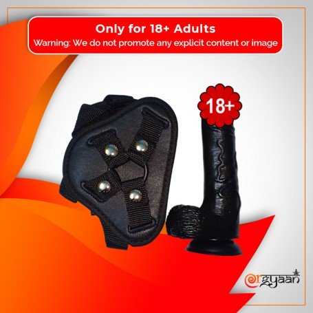 Strap On Dildo Harness with Big Black Dildo Vibrator SO-027