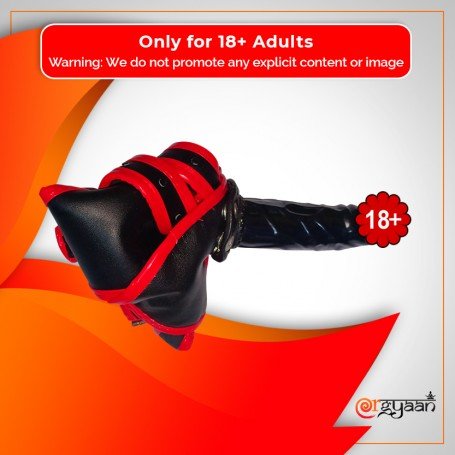 Black Red Edge Leather Harness Lesbian Strapon SO-025